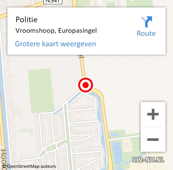 Locatie op kaart van de 112 melding: Politie Vroomshoop, Europasingel op 2 maart 2019 20:44