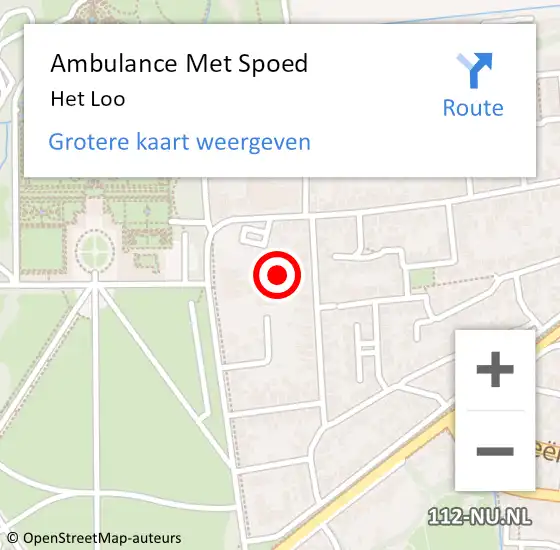 Locatie op kaart van de 112 melding: Ambulance Met Spoed Naar Het Loo op 3 maart 2019 00:06