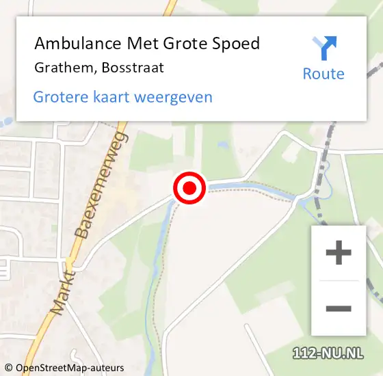 Locatie op kaart van de 112 melding: Ambulance Met Grote Spoed Naar Grathem, Bosstraat op 3 maart 2019 01:58