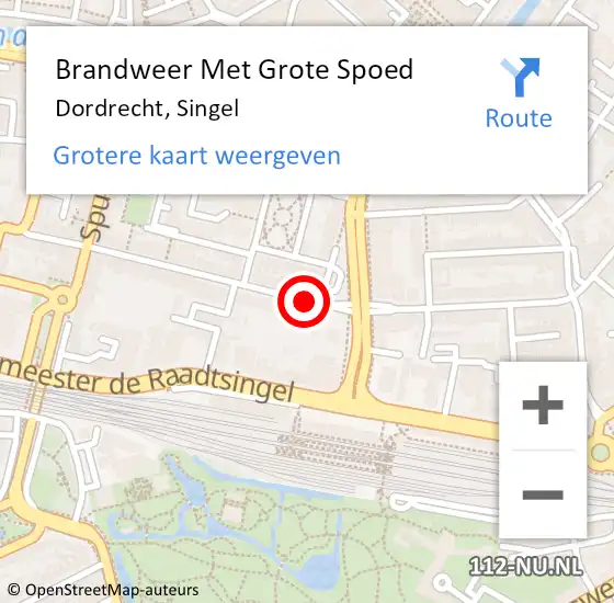 Locatie op kaart van de 112 melding: Brandweer Met Grote Spoed Naar Dordrecht, Singel op 3 maart 2019 02:11