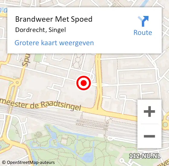 Locatie op kaart van de 112 melding: Brandweer Met Spoed Naar Dordrecht, Singel op 3 maart 2019 02:48