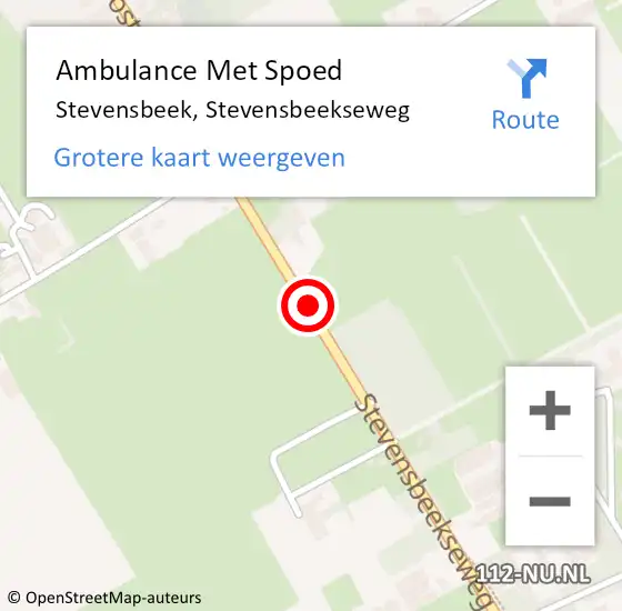 Locatie op kaart van de 112 melding: Ambulance Met Spoed Naar Stevensbeek, Stevensbeekseweg op 3 maart 2019 02:58