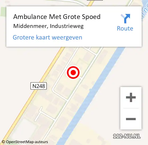 Locatie op kaart van de 112 melding: Ambulance Met Grote Spoed Naar Middenmeer, Industrieweg op 3 maart 2019 03:30