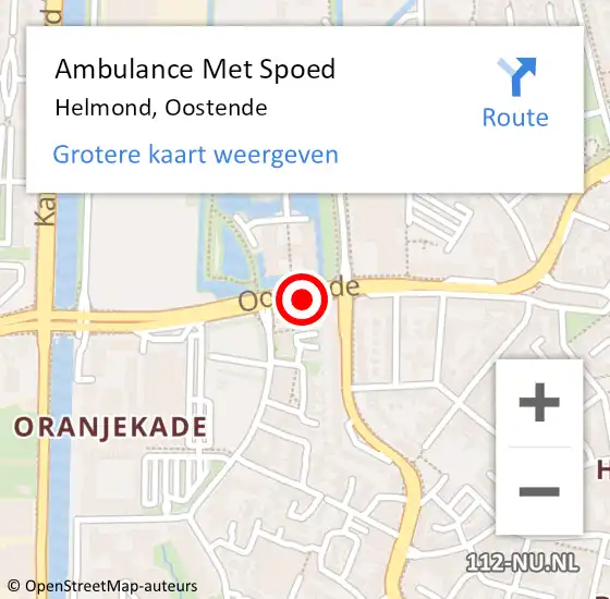 Locatie op kaart van de 112 melding: Ambulance Met Spoed Naar Helmond, Oostende op 3 maart 2019 03:47