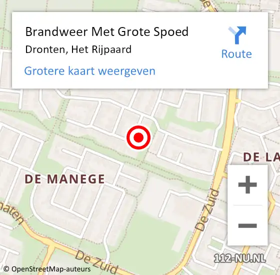 Locatie op kaart van de 112 melding: Brandweer Met Grote Spoed Naar Dronten, Het Rijpaard op 25 maart 2014 09:26