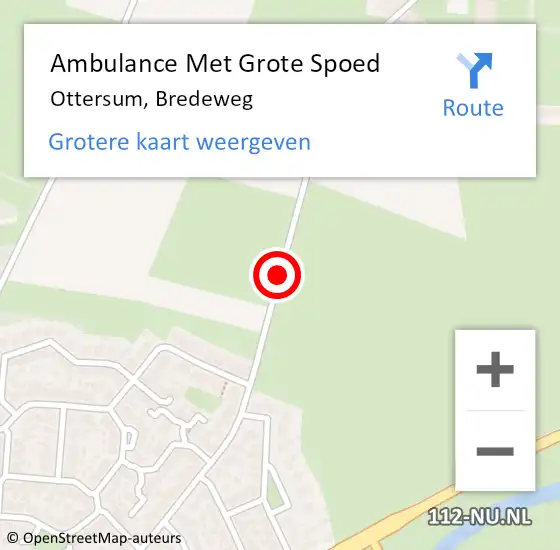 Locatie op kaart van de 112 melding: Ambulance Met Grote Spoed Naar Ottersum, Bredeweg op 3 maart 2019 06:08