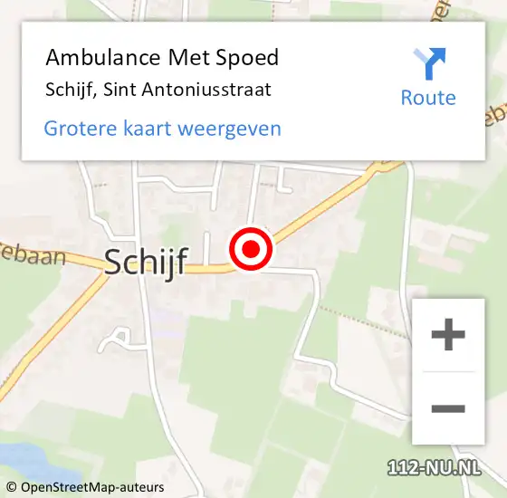 Locatie op kaart van de 112 melding: Ambulance Met Spoed Naar Schijf, Sint Antoniusstraat op 3 maart 2019 09:04