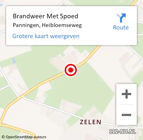 Locatie op kaart van de 112 melding: Brandweer Met Spoed Naar Panningen, Heibloemseweg op 3 maart 2019 10:53