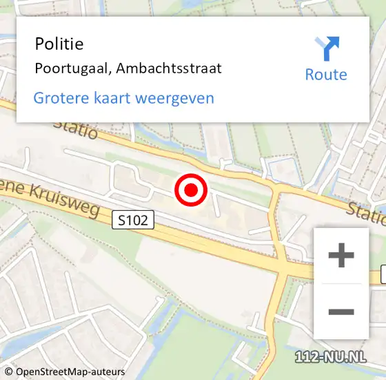 Locatie op kaart van de 112 melding: Politie Poortugaal, Ambachtsstraat op 3 maart 2019 13:01