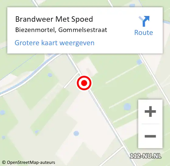 Locatie op kaart van de 112 melding: Brandweer Met Spoed Naar Biezenmortel, Gommelsestraat op 3 maart 2019 13:18