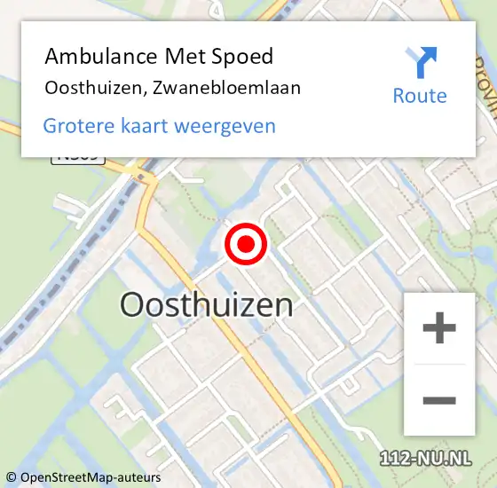 Locatie op kaart van de 112 melding: Ambulance Met Spoed Naar Oosthuizen, Zwanebloemlaan op 3 maart 2019 14:24