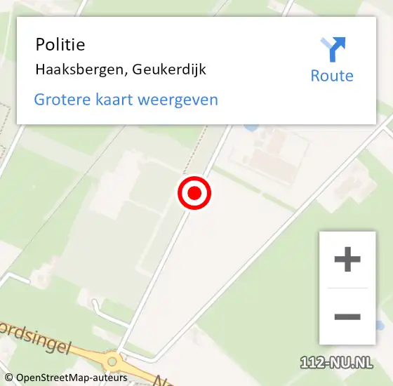 Locatie op kaart van de 112 melding: Politie Haaksbergen, Geukerdijk op 3 maart 2019 15:08