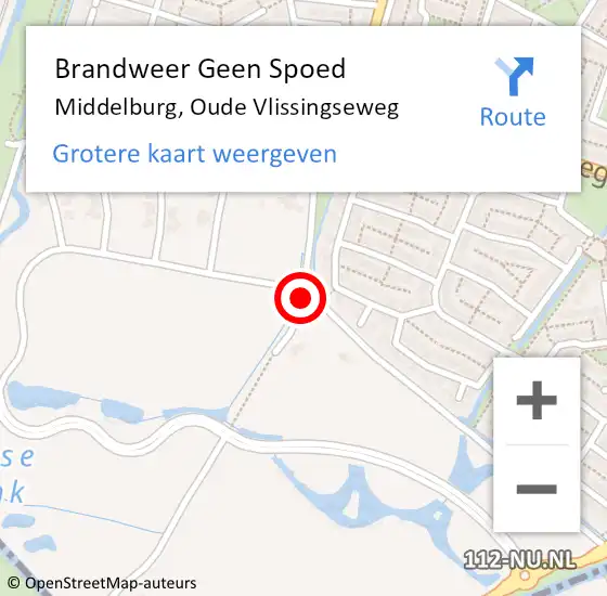 Locatie op kaart van de 112 melding: Brandweer Geen Spoed Naar Middelburg, Oude Vlissingseweg op 3 maart 2019 15:14