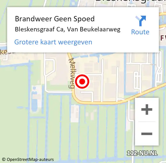 Locatie op kaart van de 112 melding: Brandweer Geen Spoed Naar Bleskensgraaf Ca, Van Beukelaarweg op 3 maart 2019 15:49