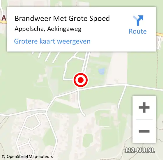 Locatie op kaart van de 112 melding: Brandweer Met Grote Spoed Naar Appelscha, Aekingaweg op 3 maart 2019 17:28