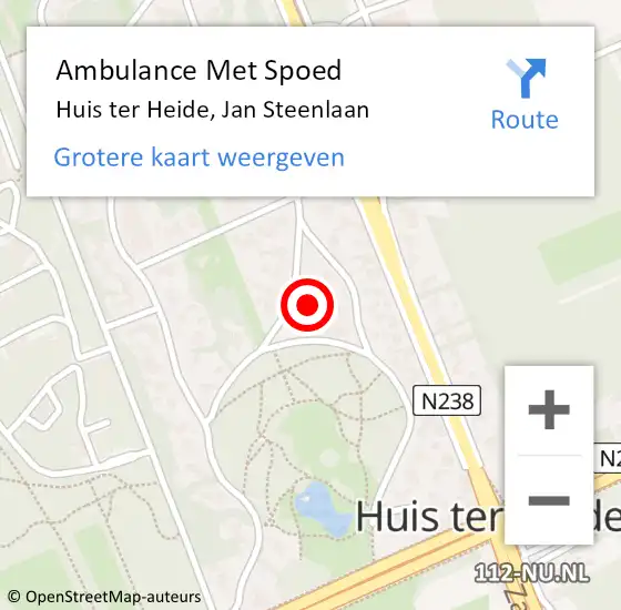 Locatie op kaart van de 112 melding: Ambulance Met Spoed Naar Huis ter Heide, Jan Steenlaan op 25 maart 2014 10:14