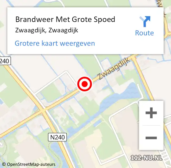 Locatie op kaart van de 112 melding: Brandweer Met Grote Spoed Naar Zwaagdijk, Zwaagdijk op 3 maart 2019 17:59