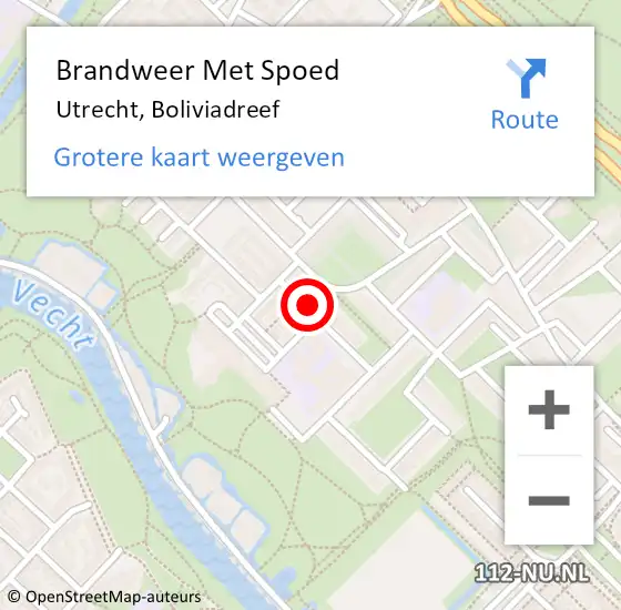 Locatie op kaart van de 112 melding: Brandweer Met Spoed Naar Utrecht, Boliviadreef op 3 maart 2019 18:01