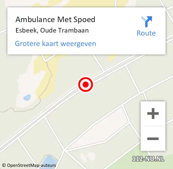 Locatie op kaart van de 112 melding: Ambulance Met Spoed Naar Esbeek, Oude Trambaan op 3 maart 2019 20:06