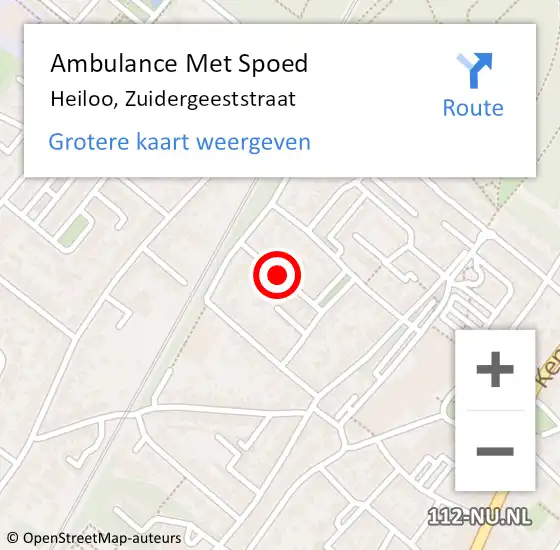 Locatie op kaart van de 112 melding: Ambulance Met Spoed Naar Heiloo, Zuidergeeststraat op 3 maart 2019 20:47