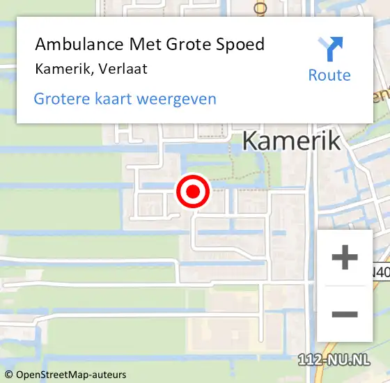 Locatie op kaart van de 112 melding: Ambulance Met Grote Spoed Naar Kamerik, Verlaat op 3 maart 2019 20:56