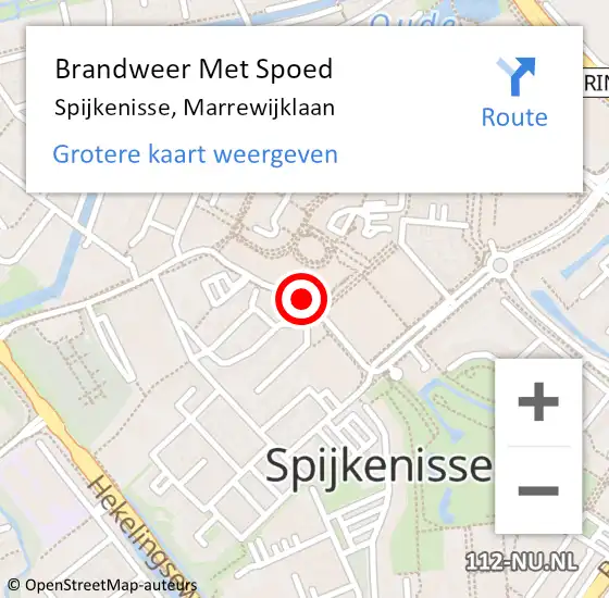 Locatie op kaart van de 112 melding: Brandweer Met Spoed Naar Spijkenisse, Marrewijklaan op 3 maart 2019 21:35