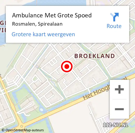 Locatie op kaart van de 112 melding: Ambulance Met Grote Spoed Naar Rosmalen, Spirealaan op 3 maart 2019 21:41