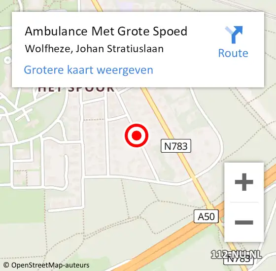 Locatie op kaart van de 112 melding: Ambulance Met Grote Spoed Naar Wolfheze, Johan Stratiuslaan op 3 maart 2019 22:11