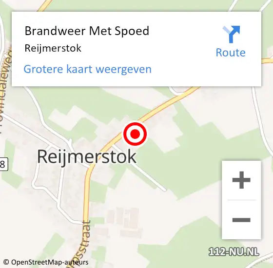Locatie op kaart van de 112 melding: Brandweer Met Spoed Naar Reijmerstok op 3 maart 2019 22:40
