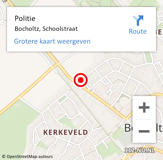 Locatie op kaart van de 112 melding: Politie Bocholtz, Schoolstraat op 3 maart 2019 23:18