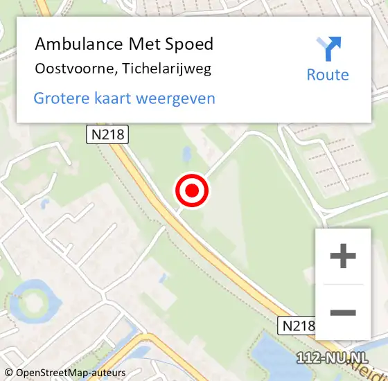 Locatie op kaart van de 112 melding: Ambulance Met Spoed Naar Oostvoorne, Tichelarijweg op 4 maart 2019 00:43