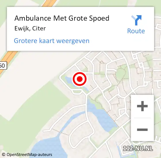 Locatie op kaart van de 112 melding: Ambulance Met Grote Spoed Naar Ewijk, Citer op 4 maart 2019 02:23