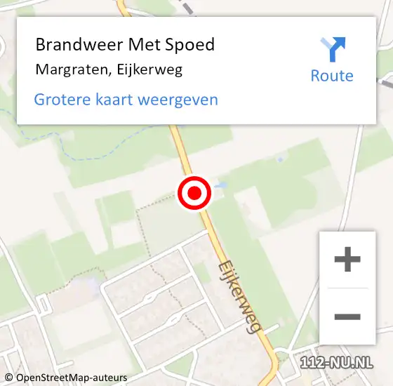 Locatie op kaart van de 112 melding: Brandweer Met Spoed Naar Margraten, Eijkerweg op 4 maart 2019 06:47