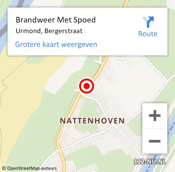 Locatie op kaart van de 112 melding: Brandweer Met Spoed Naar Urmond, Bergerstraat op 4 maart 2019 08:05