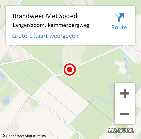 Locatie op kaart van de 112 melding: Brandweer Met Spoed Naar Langenboom, Kammerbergweg op 4 maart 2019 08:10