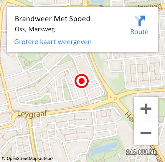 Locatie op kaart van de 112 melding: Brandweer Met Spoed Naar Oss, Marsweg op 4 maart 2019 08:29