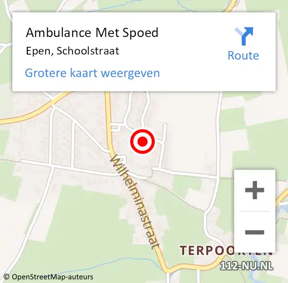 Locatie op kaart van de 112 melding: Ambulance Met Spoed Naar Epen, Schoolstraat op 25 maart 2014 10:57