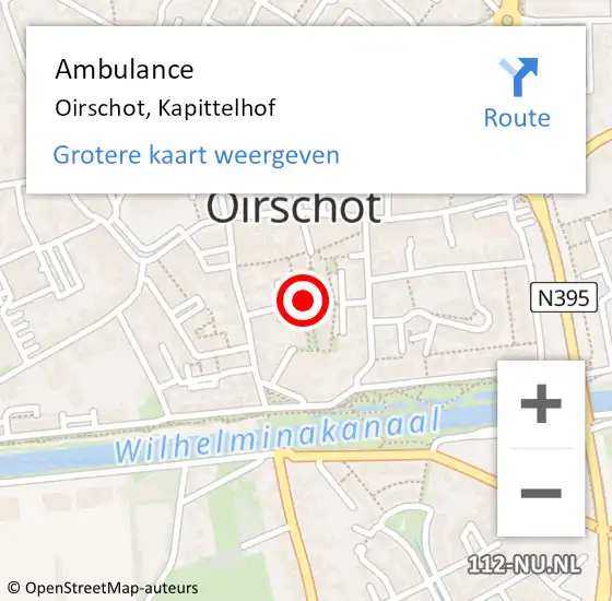 Locatie op kaart van de 112 melding: Ambulance Oirschot, Kapittelhof op 4 maart 2019 09:10