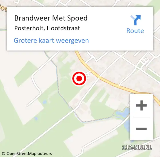 Locatie op kaart van de 112 melding: Brandweer Met Spoed Naar Posterholt, Hoofdstraat op 4 maart 2019 10:21