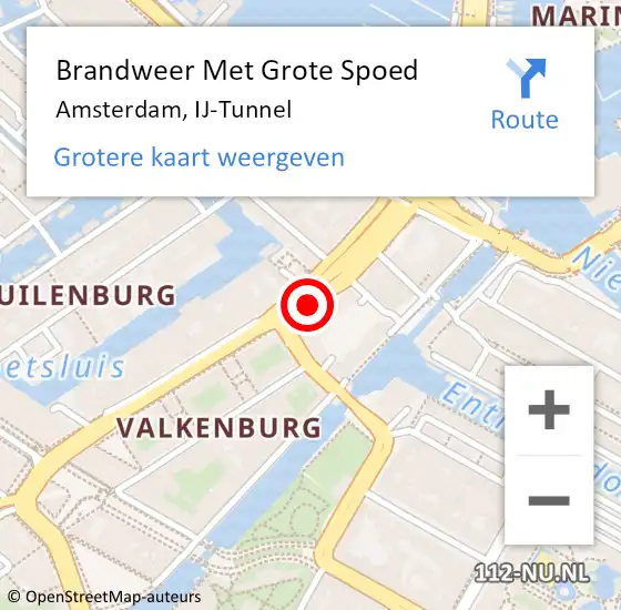 Locatie op kaart van de 112 melding: Brandweer Met Grote Spoed Naar Amsterdam, IJ-Tunnel op 4 maart 2019 11:42