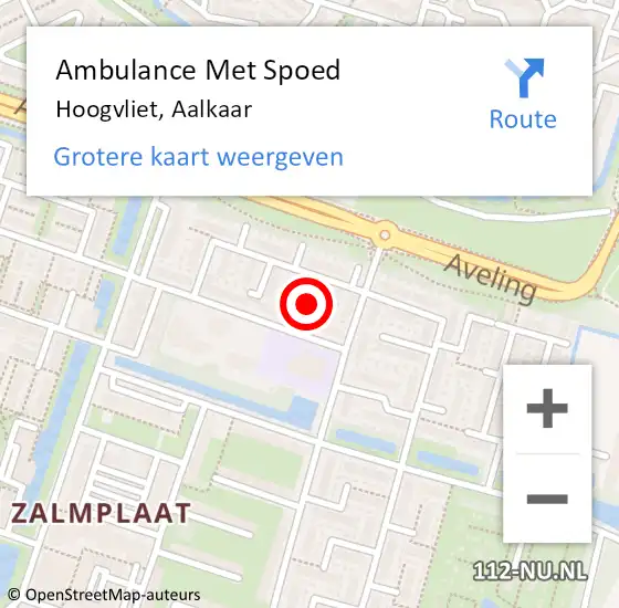 Locatie op kaart van de 112 melding: Ambulance Met Spoed Naar Hoogvliet, Aalkaar op 4 maart 2019 13:04