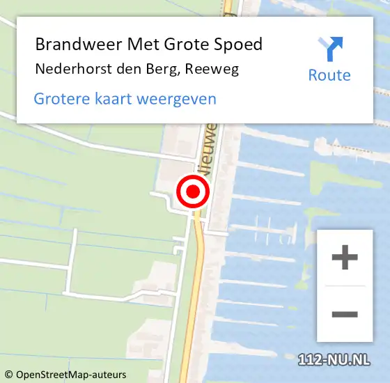 Locatie op kaart van de 112 melding: Brandweer Met Grote Spoed Naar Nederhorst den Berg, Reeweg op 4 maart 2019 14:05