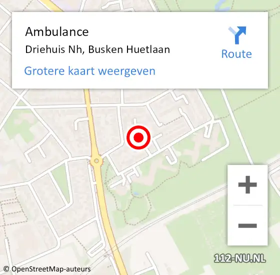 Locatie op kaart van de 112 melding: Ambulance Driehuis Nh, Busken Huetlaan op 4 maart 2019 14:16