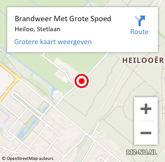 Locatie op kaart van de 112 melding: Brandweer Met Grote Spoed Naar Heiloo, Stetlaan op 4 maart 2019 14:20