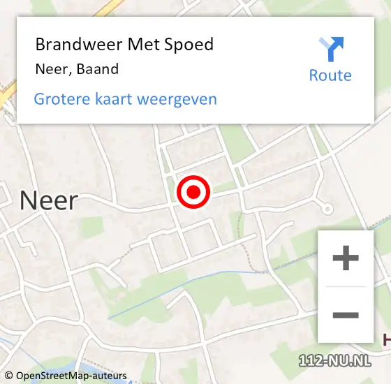 Locatie op kaart van de 112 melding: Brandweer Met Spoed Naar Neer, Baand op 4 maart 2019 14:26