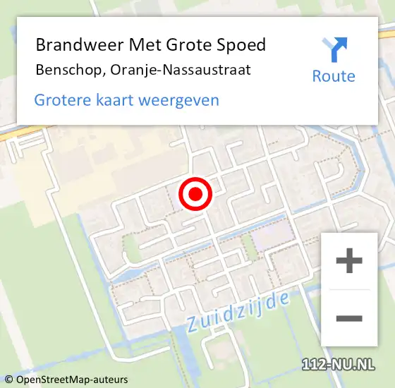 Locatie op kaart van de 112 melding: Brandweer Met Grote Spoed Naar Benschop, Oranje-Nassaustraat op 4 maart 2019 14:32
