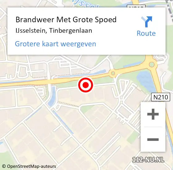 Locatie op kaart van de 112 melding: Brandweer Met Grote Spoed Naar IJsselstein, Tinbergenlaan op 4 maart 2019 15:18