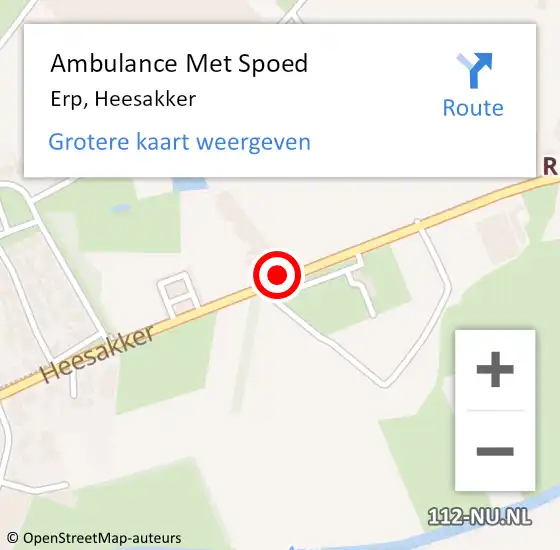 Locatie op kaart van de 112 melding: Ambulance Met Spoed Naar Erp, Heesakker op 4 maart 2019 16:50