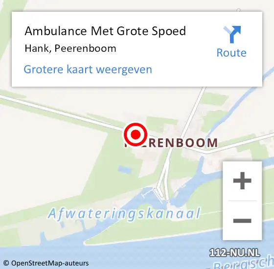 Locatie op kaart van de 112 melding: Ambulance Met Grote Spoed Naar Hank, Peerenboom op 4 maart 2019 16:55