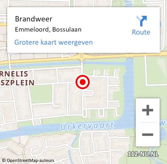 Locatie op kaart van de 112 melding: Brandweer Emmeloord, Bossulaan op 4 maart 2019 17:31